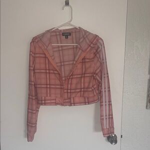 Feathers Pink Plaid Jacket